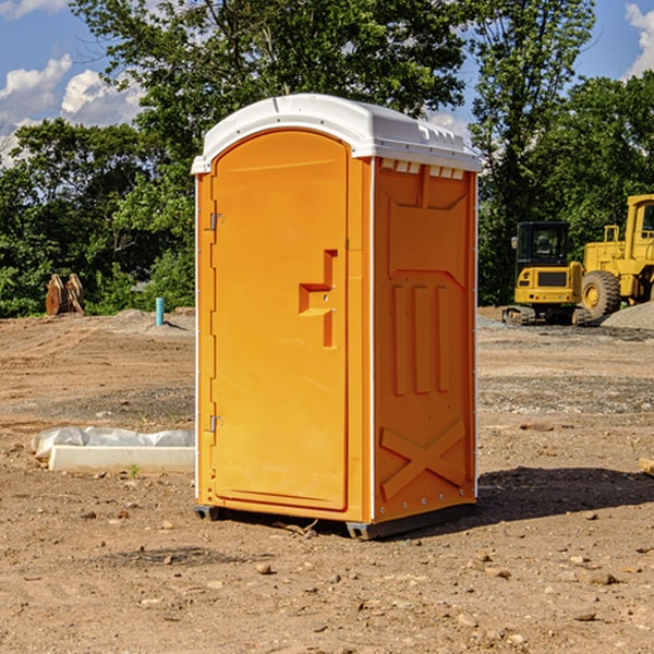 how often are the portable restrooms cleaned and serviced during a rental period in Hamler